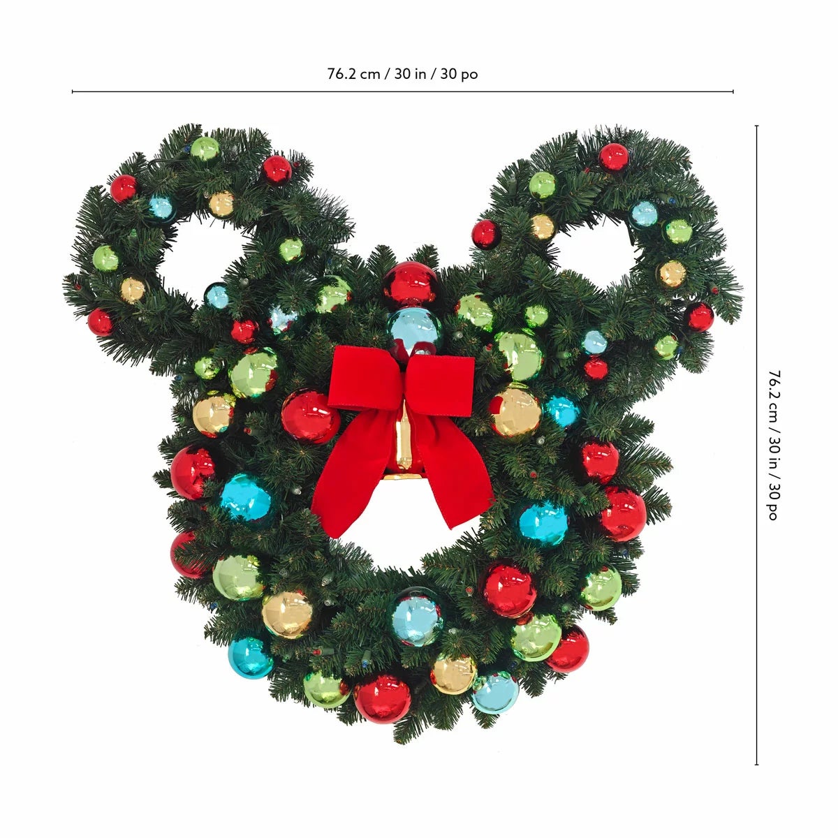 30 Inch Pre-Lit Mickey Figural Christmas Wreath, view 7