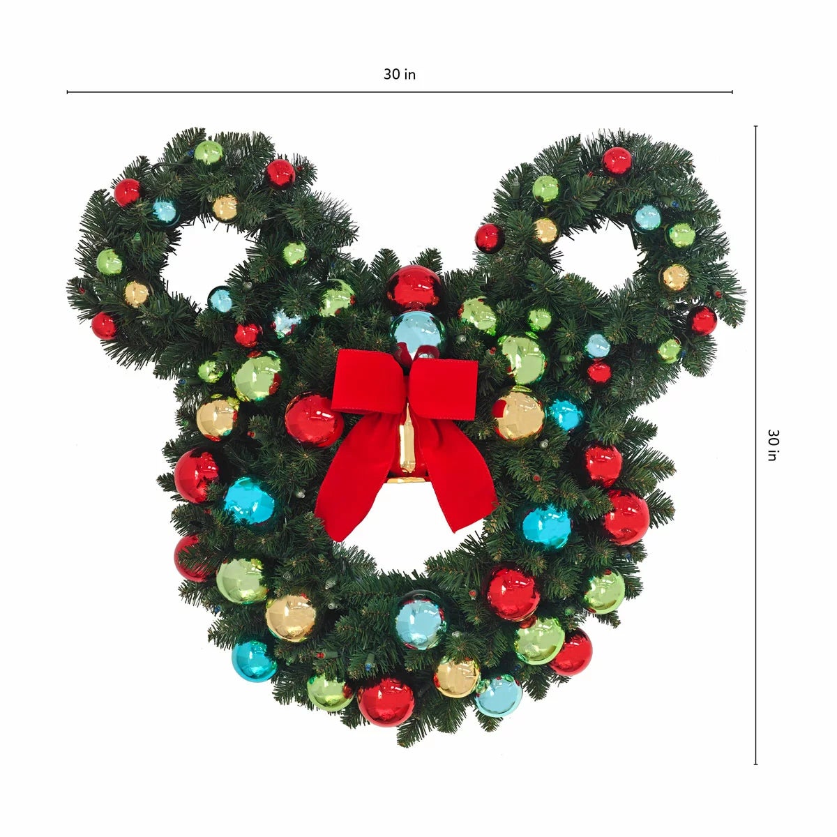 30 Inch Pre-Lit Mickey Figural Christmas Wreath, view 8