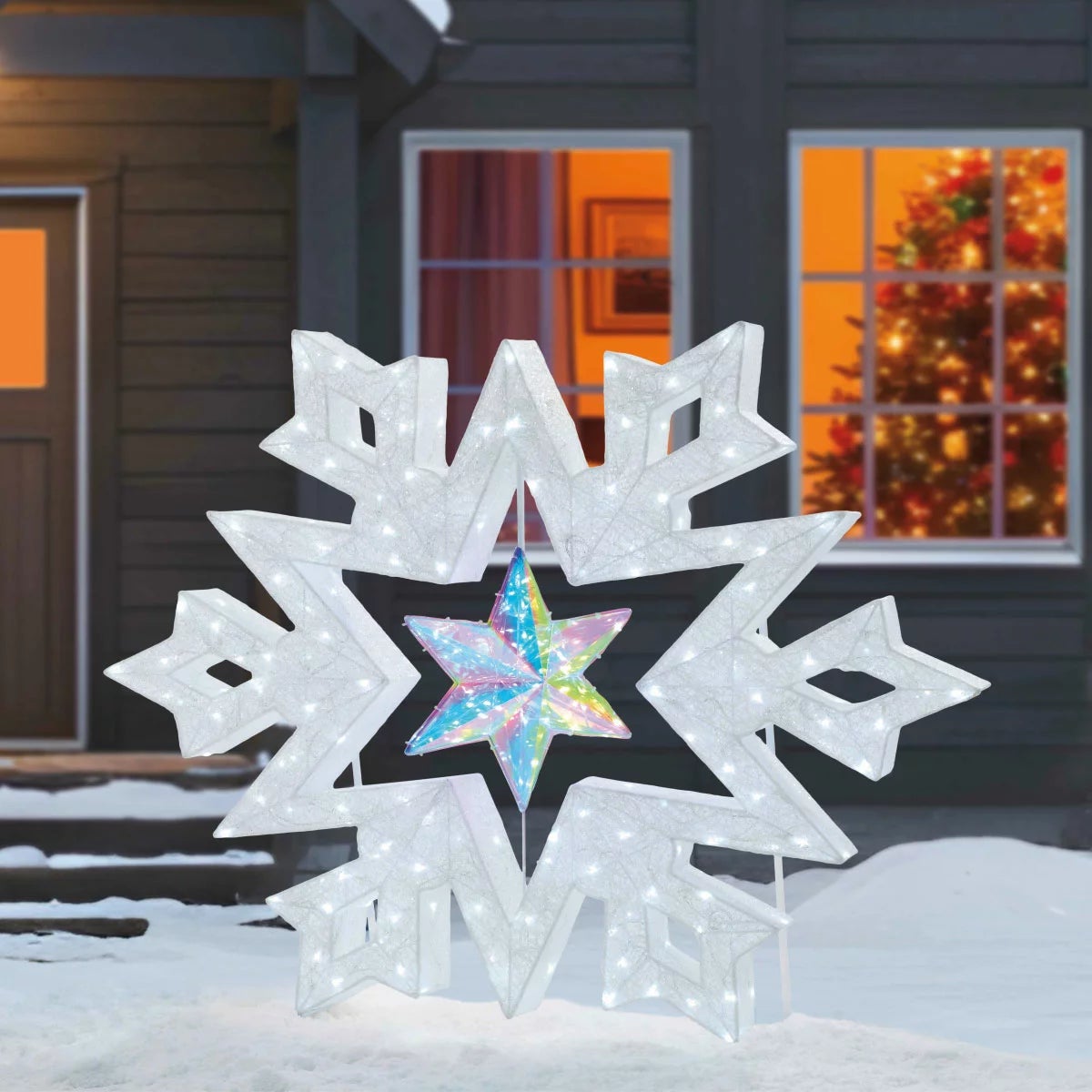 48 Inch Snowflake With Prismatic Star