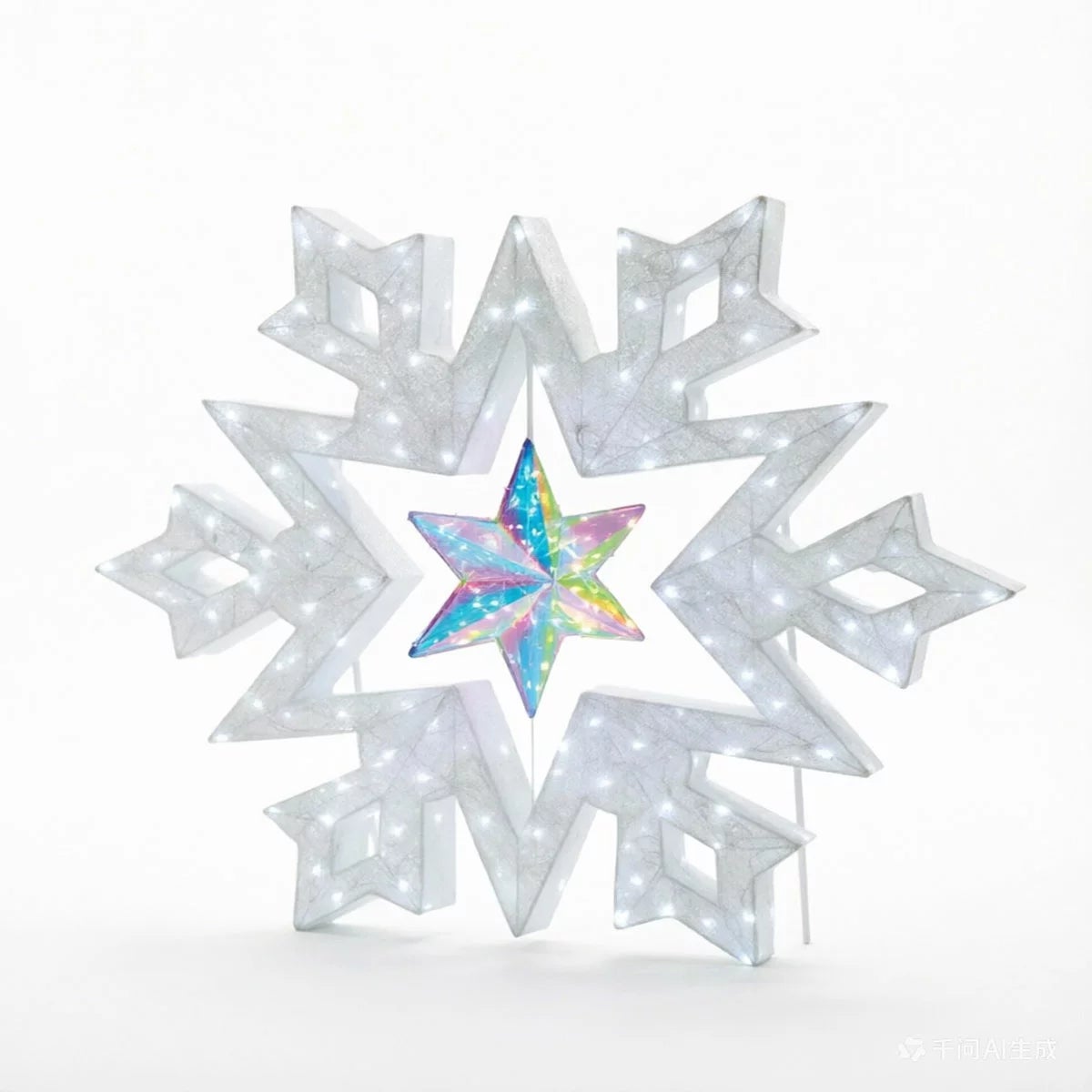48 Inch Snowflake With Prismatic Star, view 2