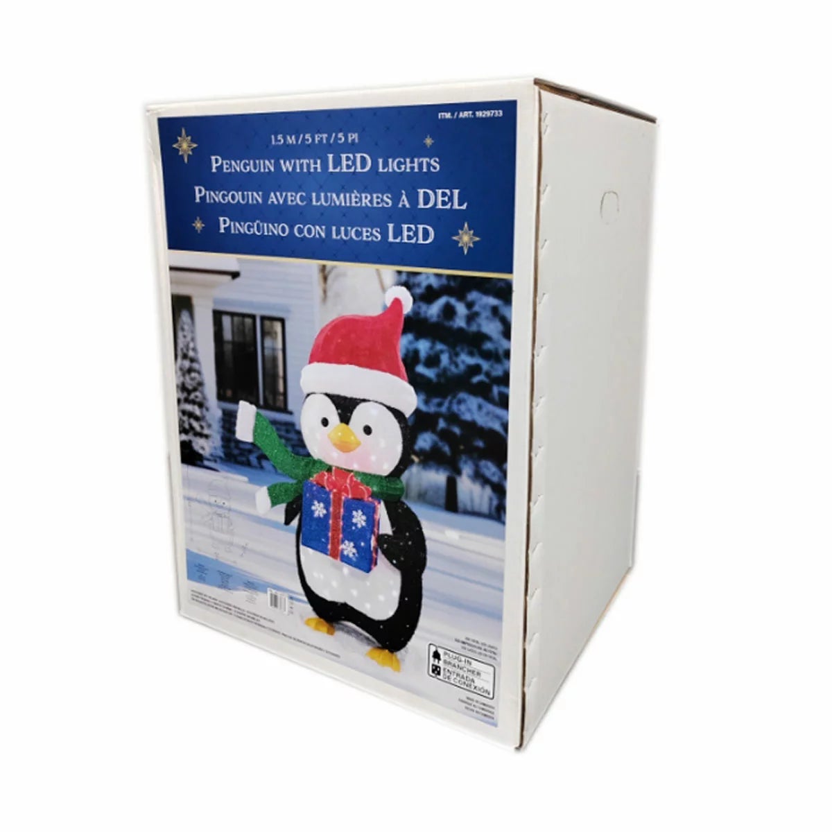 5ft LED Penguin With Gift Box, view 4