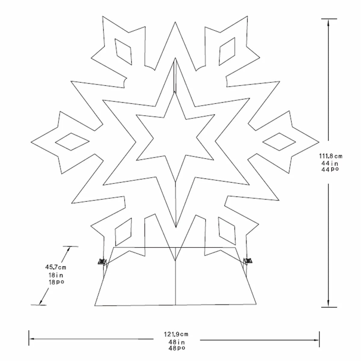 48 Inch Snowflake With Prismatic Star, view 3