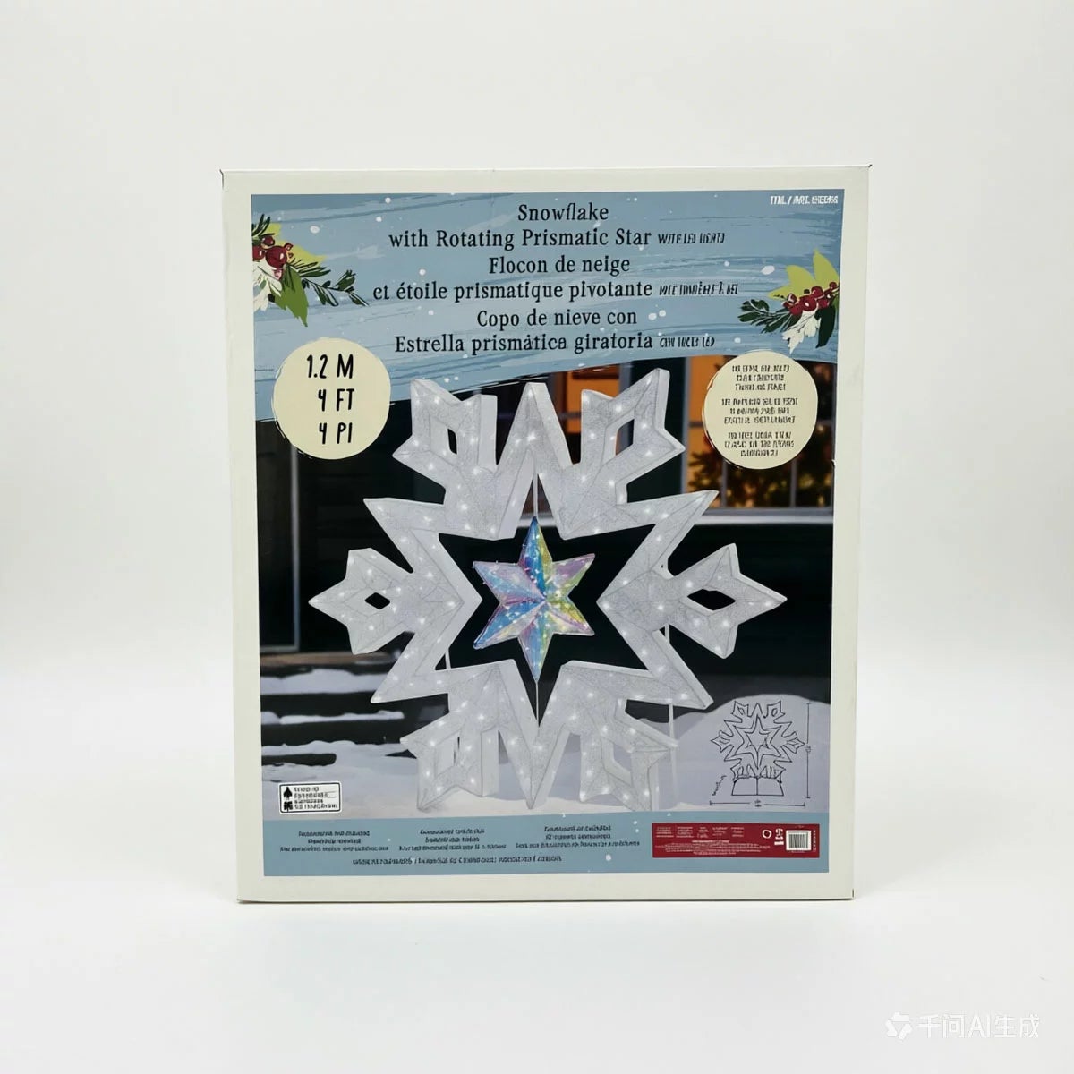 48 Inch Snowflake With Prismatic Star, view 4