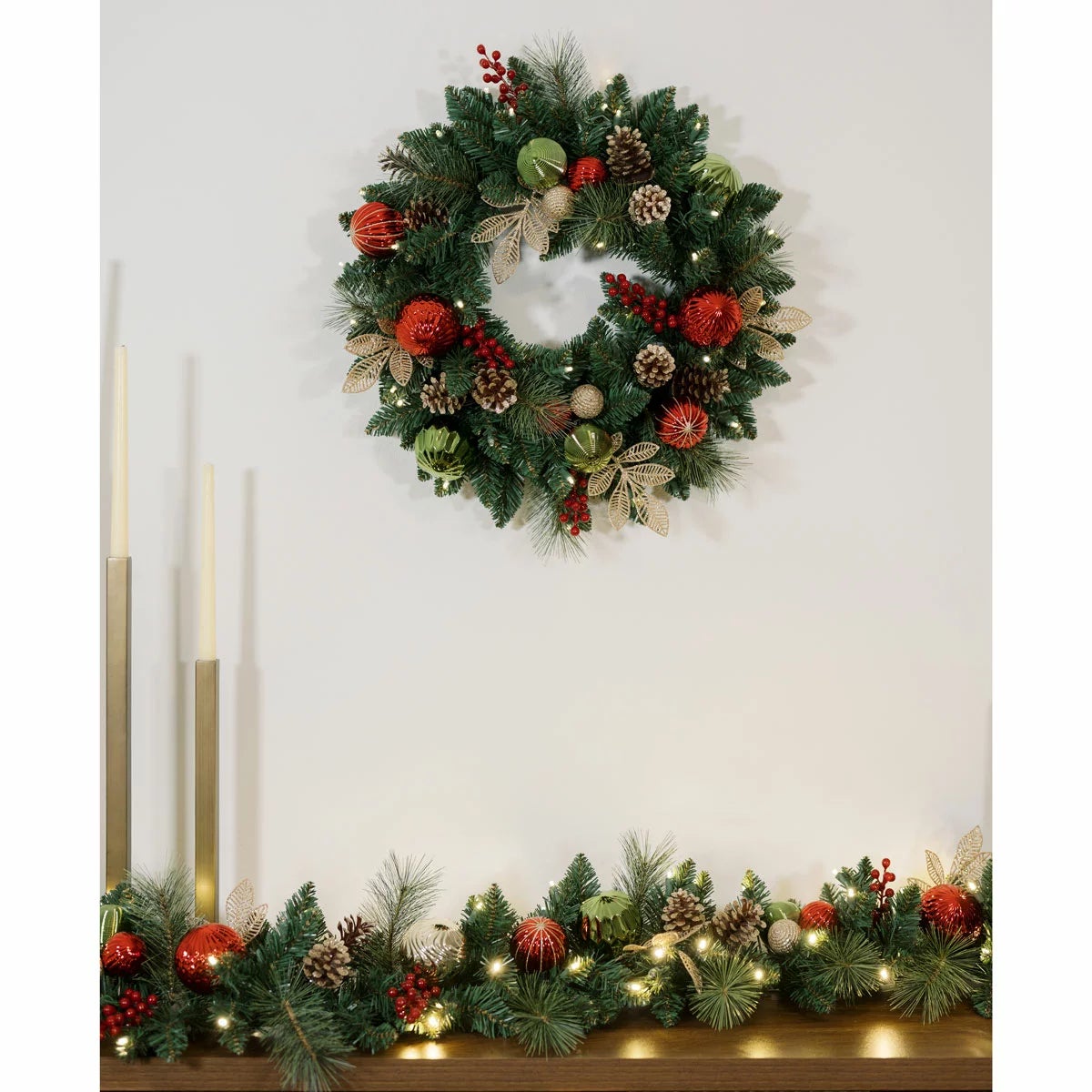 9 ft Pre-lit Christmas Artificial Garland With Twinkling LED Lights, view 18