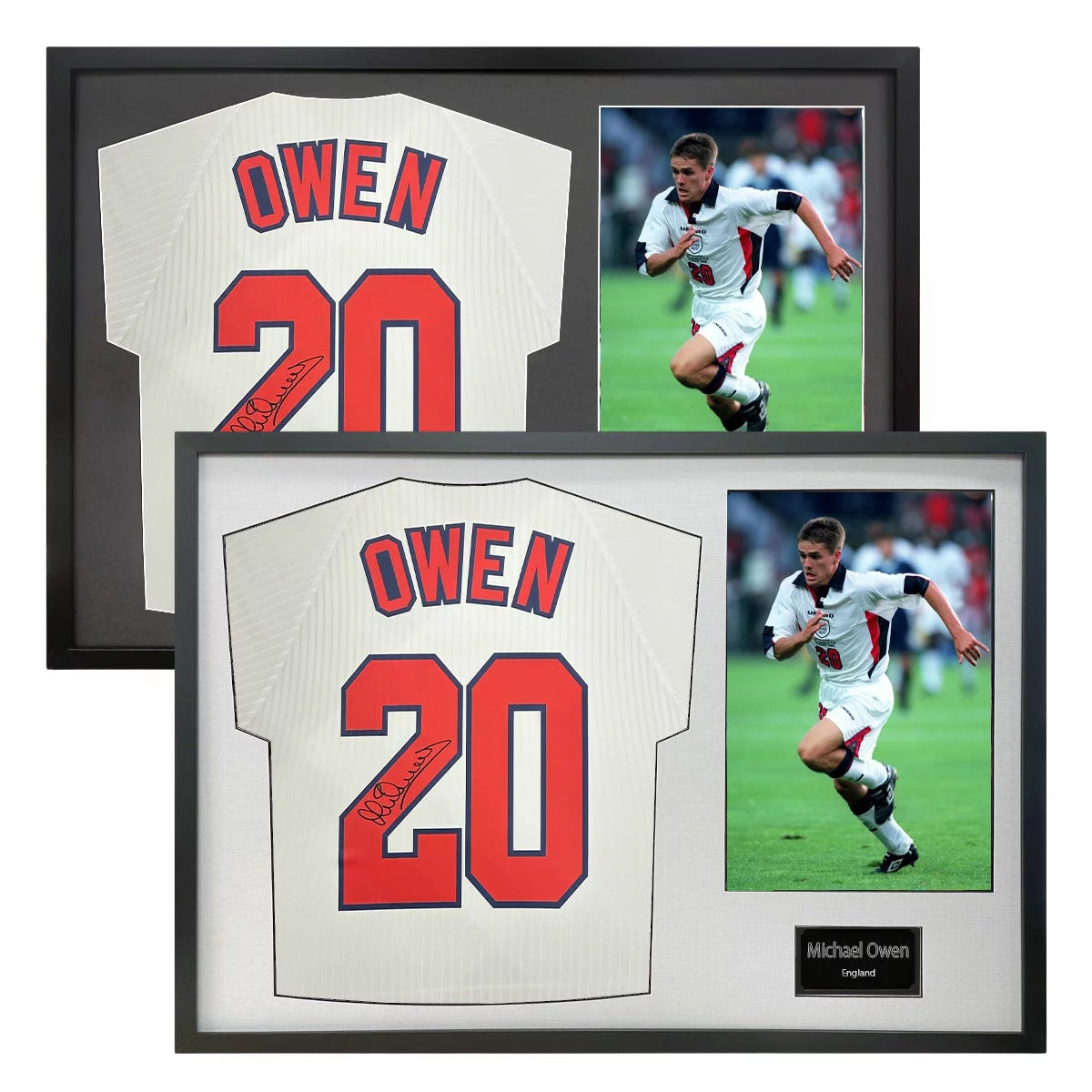 Michael Owen Signed Framed England Football Shirt including 1 Photo in 2