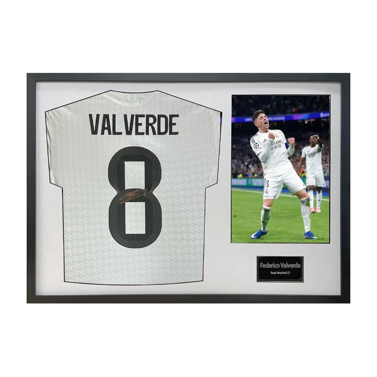 Federico Valverde Signed Framed Real Madrid Football Shirt including 1 Photo