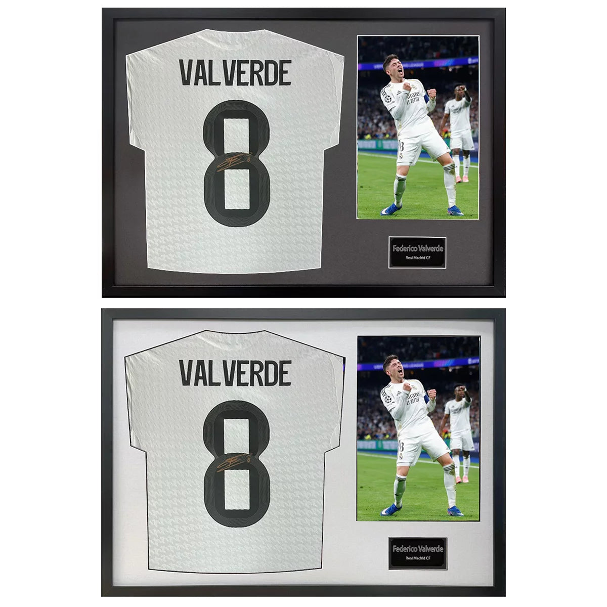 Federico Valverde Signed Framed Real Madrid Football Shirt including 1 Photo