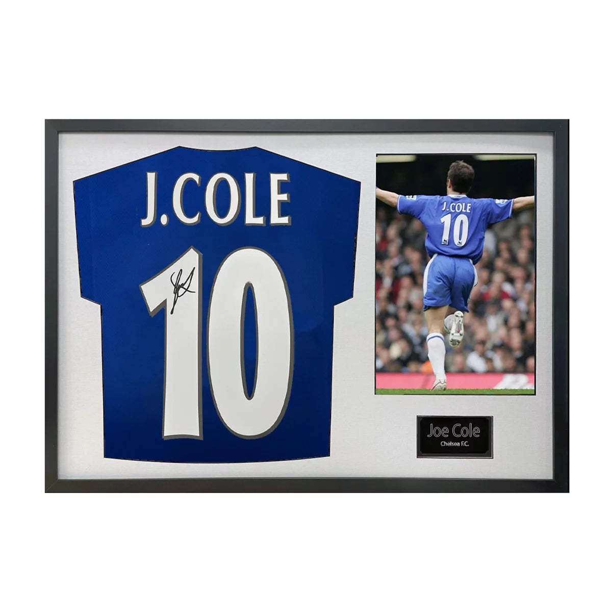 Joe Cole Signed Framed Chelsea Football Shirt including 1 Photo in 2 Options