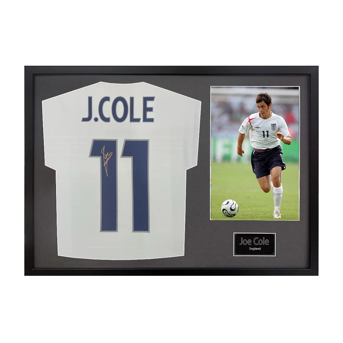 Joe Cole Signed Framed England Football Shirt including 1 Photo in 2 Options
