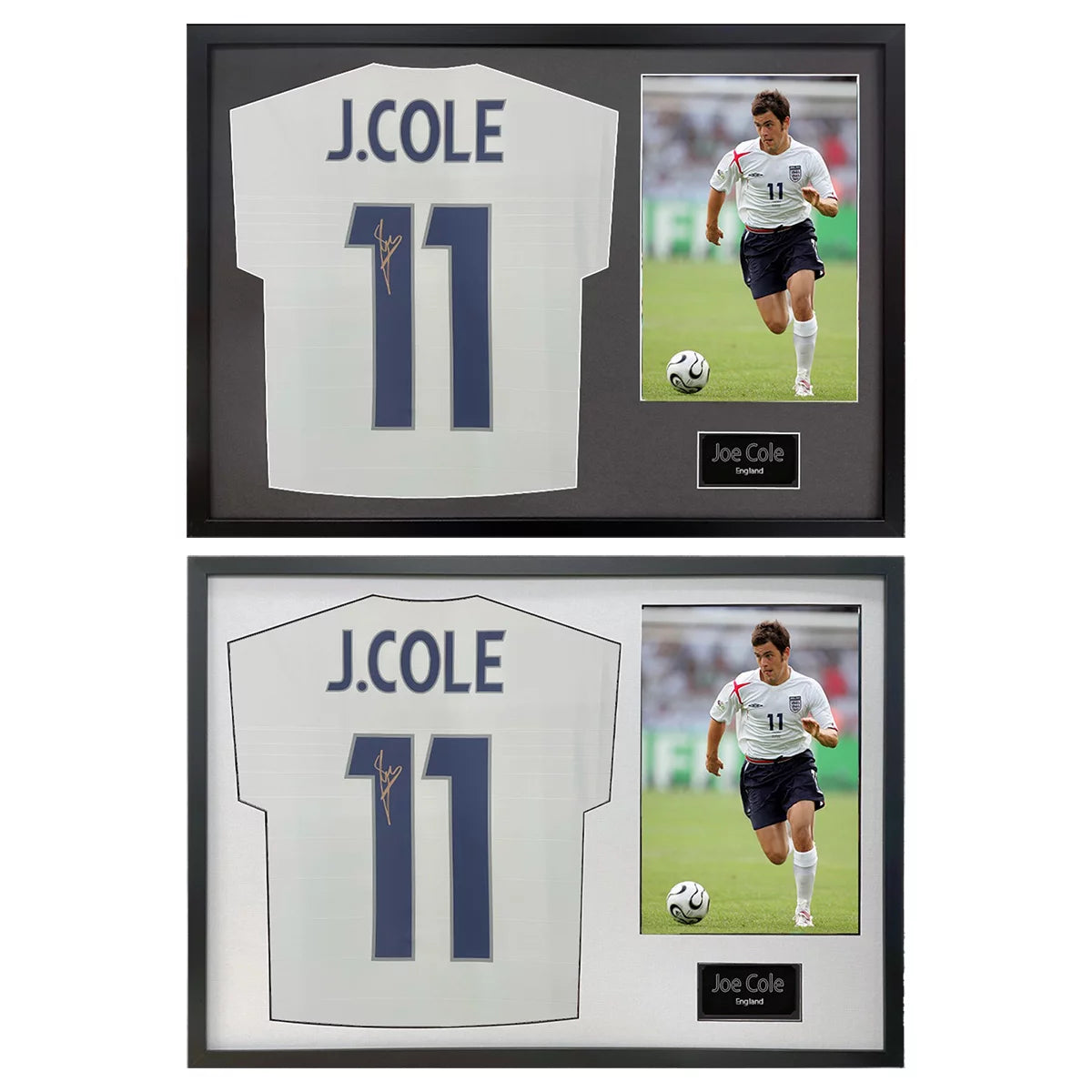 Joe Cole Signed Framed England Football Shirt including 1 Photo in 2 Options