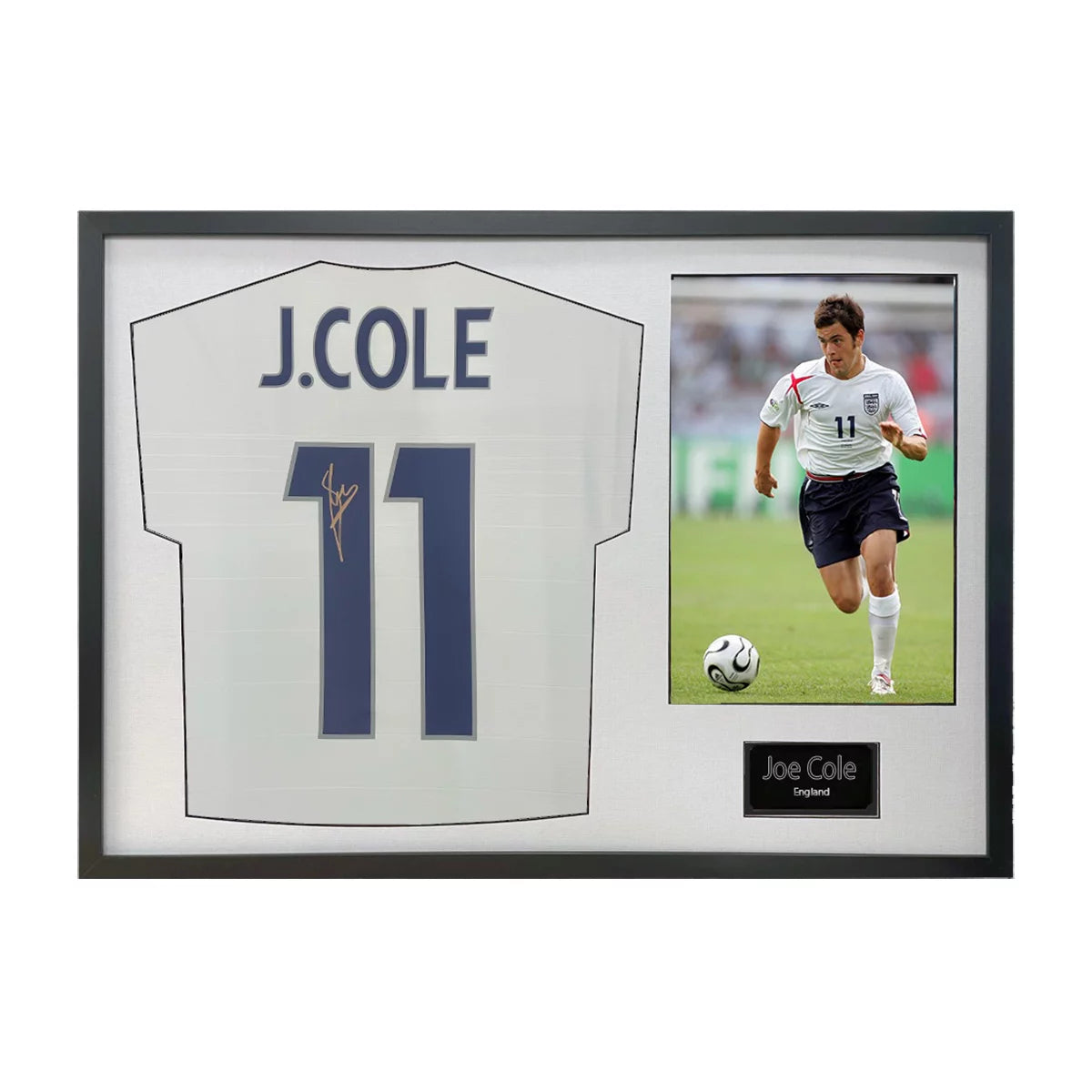 Joe Cole Signed Framed England Football Shirt including 1 Photo in 2 Options
