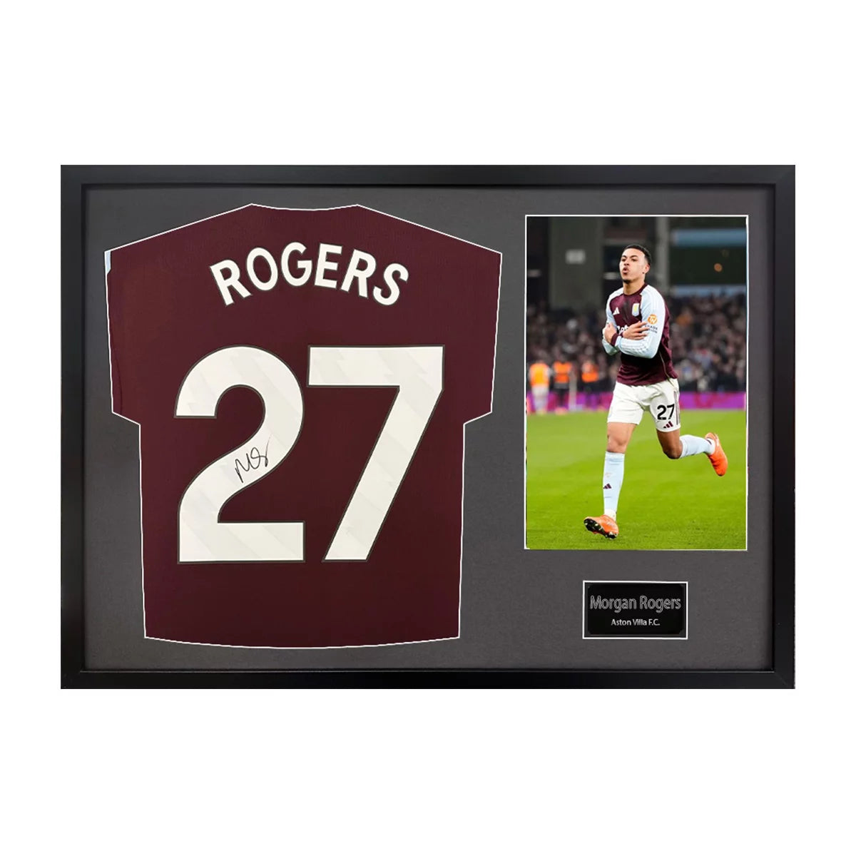 Morgan Rogers Signed Framed Aston Villa Football Shirt including 1 Photo, in 2