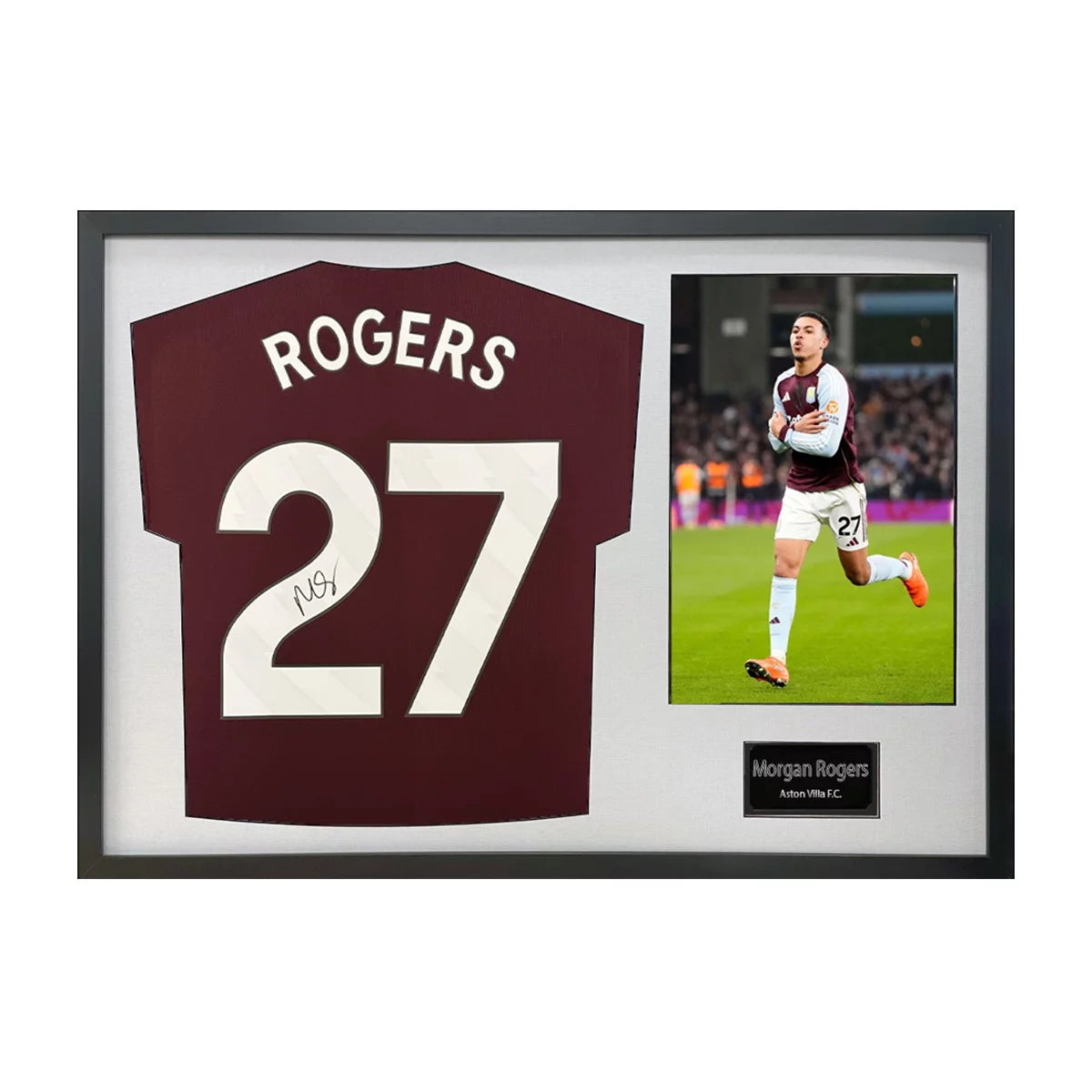 Morgan Rogers Signed Framed Aston Villa Football Shirt including 1 Photo, in 2