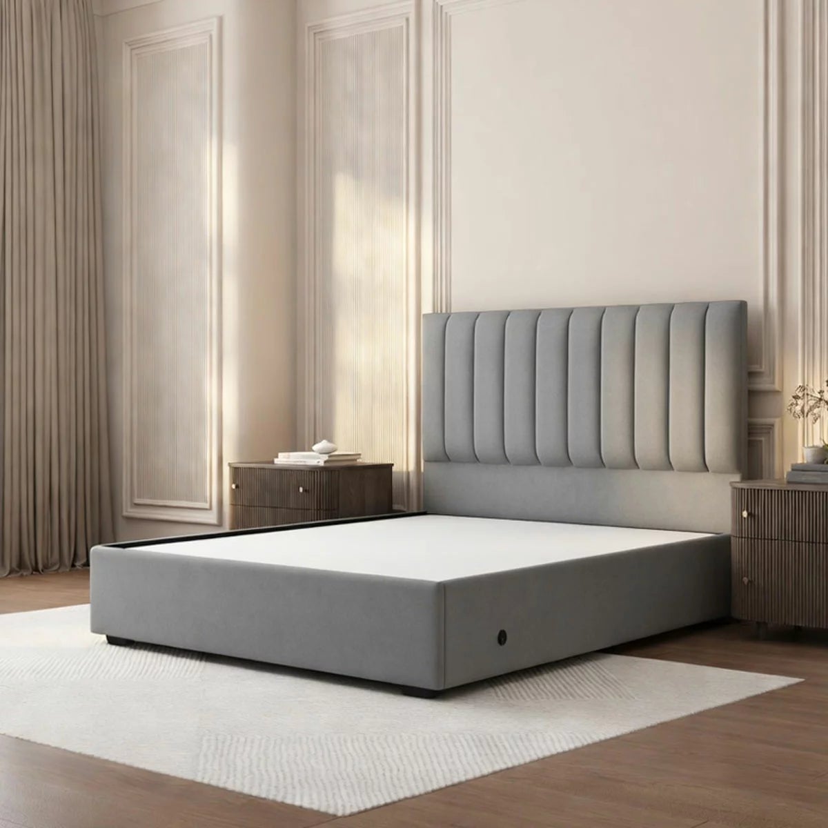 Highgrove Swift Grey Fabric Full Ottoman Bed Frame in 3 Sizes, view 21