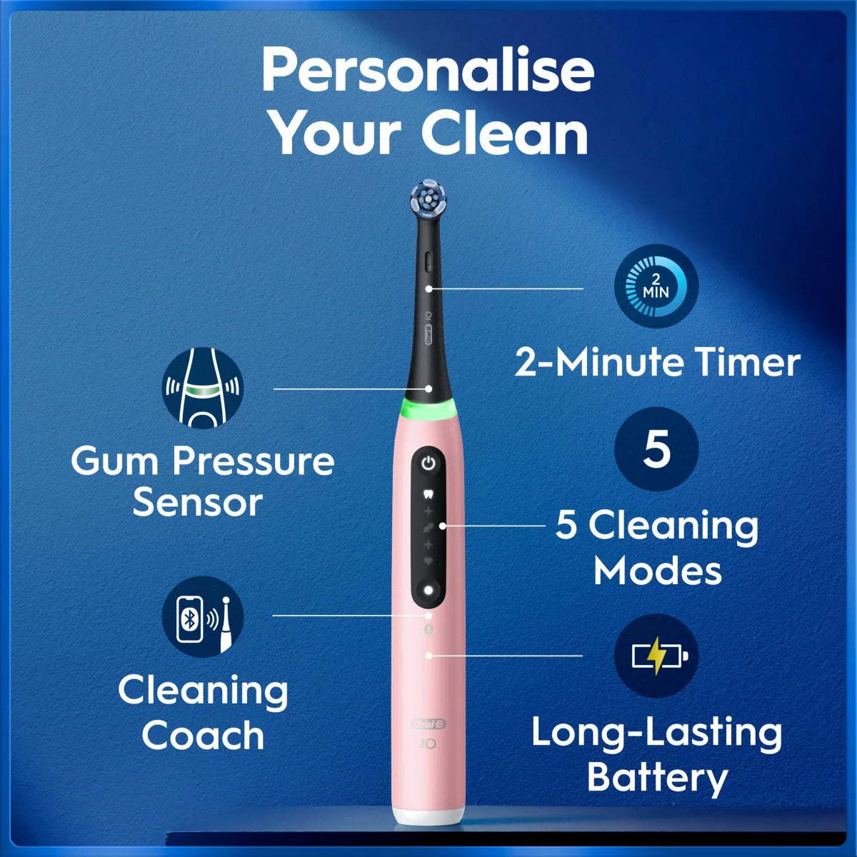 Oral-B iO Series 5 Electric Toothbrush with Travel Case in Pink