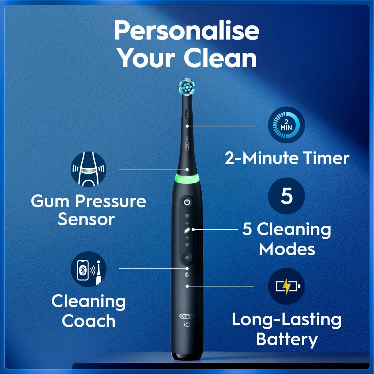 Oral-B iO Series 5 Electric Toothbrush with Travel Case in Matt Black