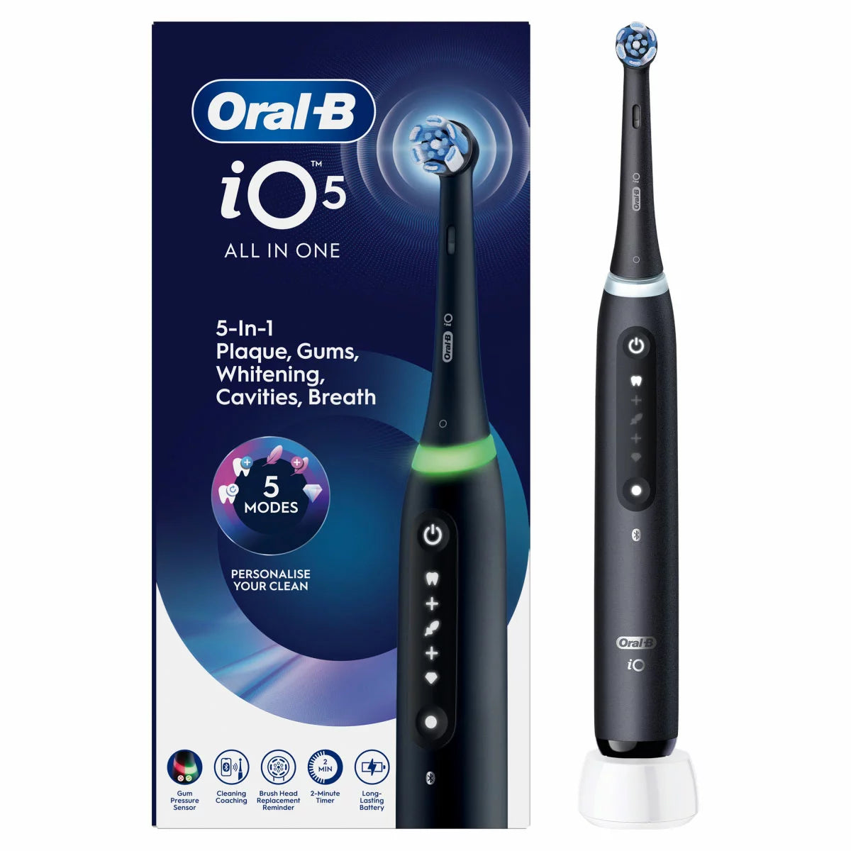 Oral-B iO Series 5 Electric Toothbrush with Travel Case in Matt Black