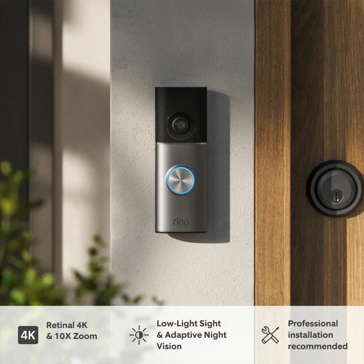 Ring Hardwired Video Doorbell Pro (3rd Gen) Satin Nickel + Chime (3rd Gen), view 2