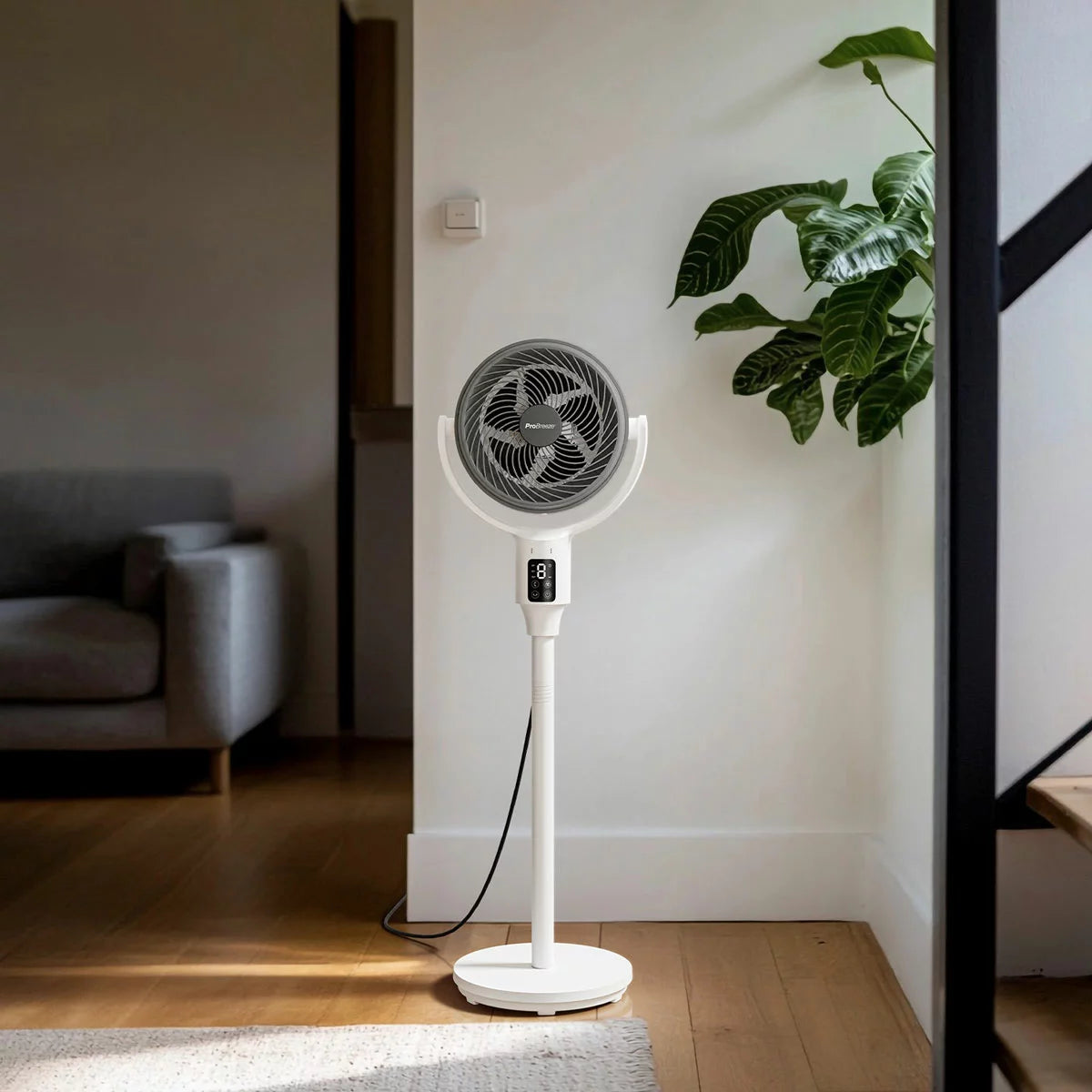 Pro Breeze AirFlo™ 43" Smart Hybrid Pedestal Fan Ultra-Quiet Air Circulator