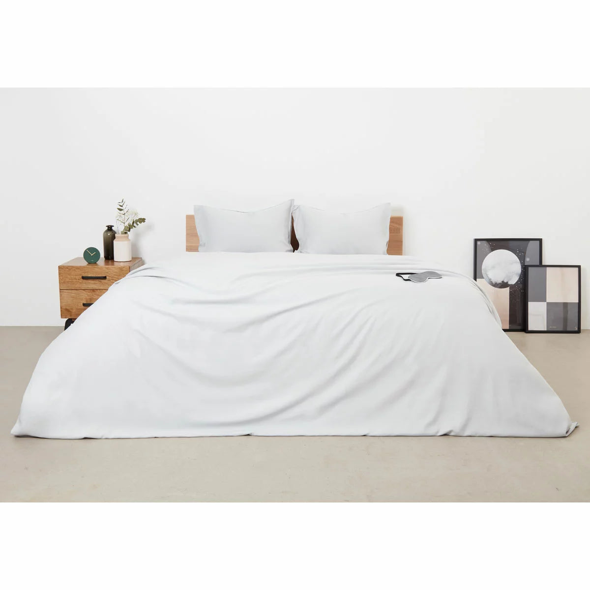 Panda Bamboo & French Linen Grey Duvet Cover Set in 3 Sizes