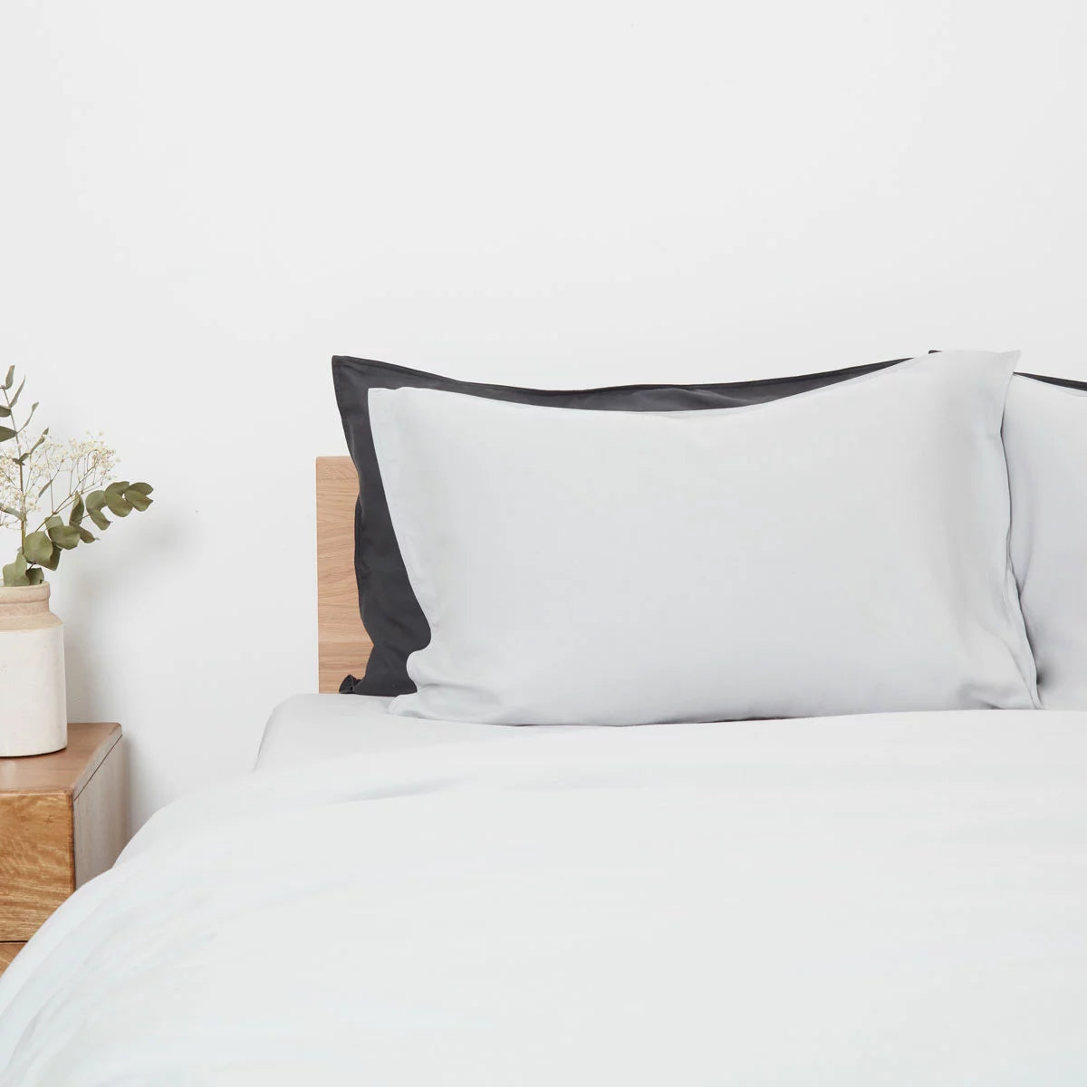 Panda Bamboo & French Linen Grey Duvet Cover Set in 3 Sizes