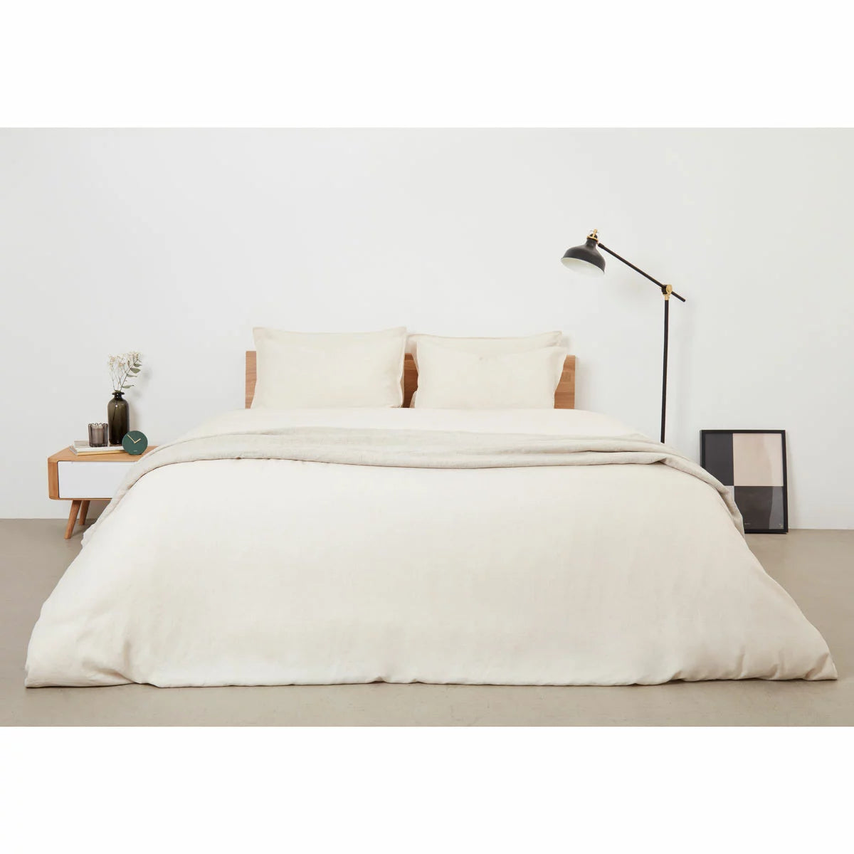 Panda Bamboo & French Linen Natural Duvet Cover Set in 3 Sizes