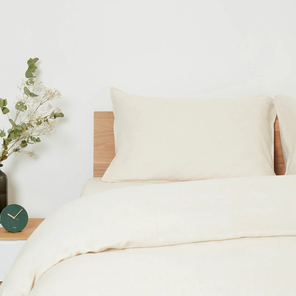 Panda Bamboo & French Linen Natural Duvet Cover Set in 3 Sizes