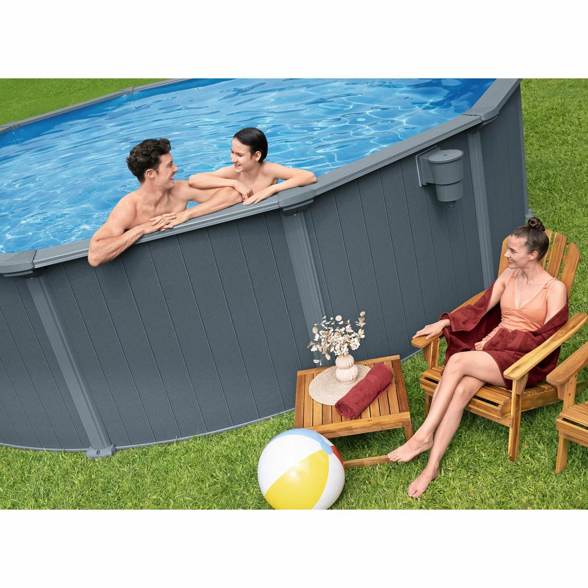 Bestway® Hydrium™ 18ft (5.4m) Round Steel Wall Above Ground Pool Set