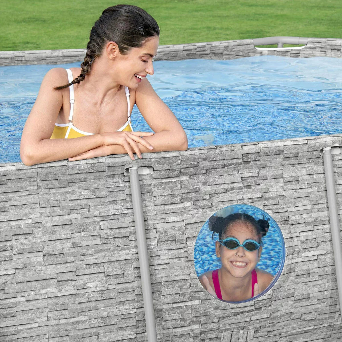 Bestway® 14ft (4.2m) Steel Pro MAX™ Splashview™ Oval Above Ground Pool Set