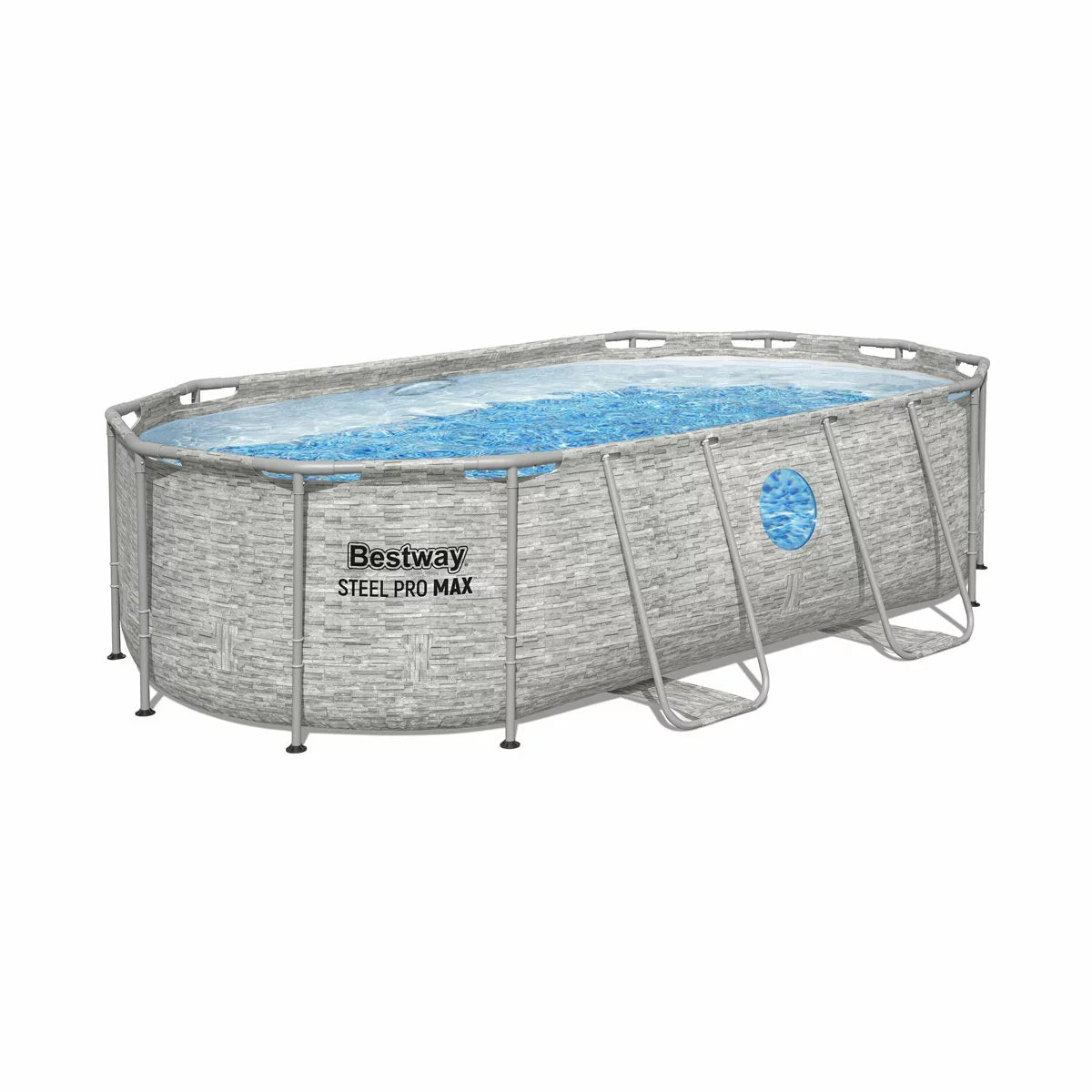 Bestway® 14ft (4.2m) Steel Pro MAX™ Splashview™ Oval Above Ground Pool Set
