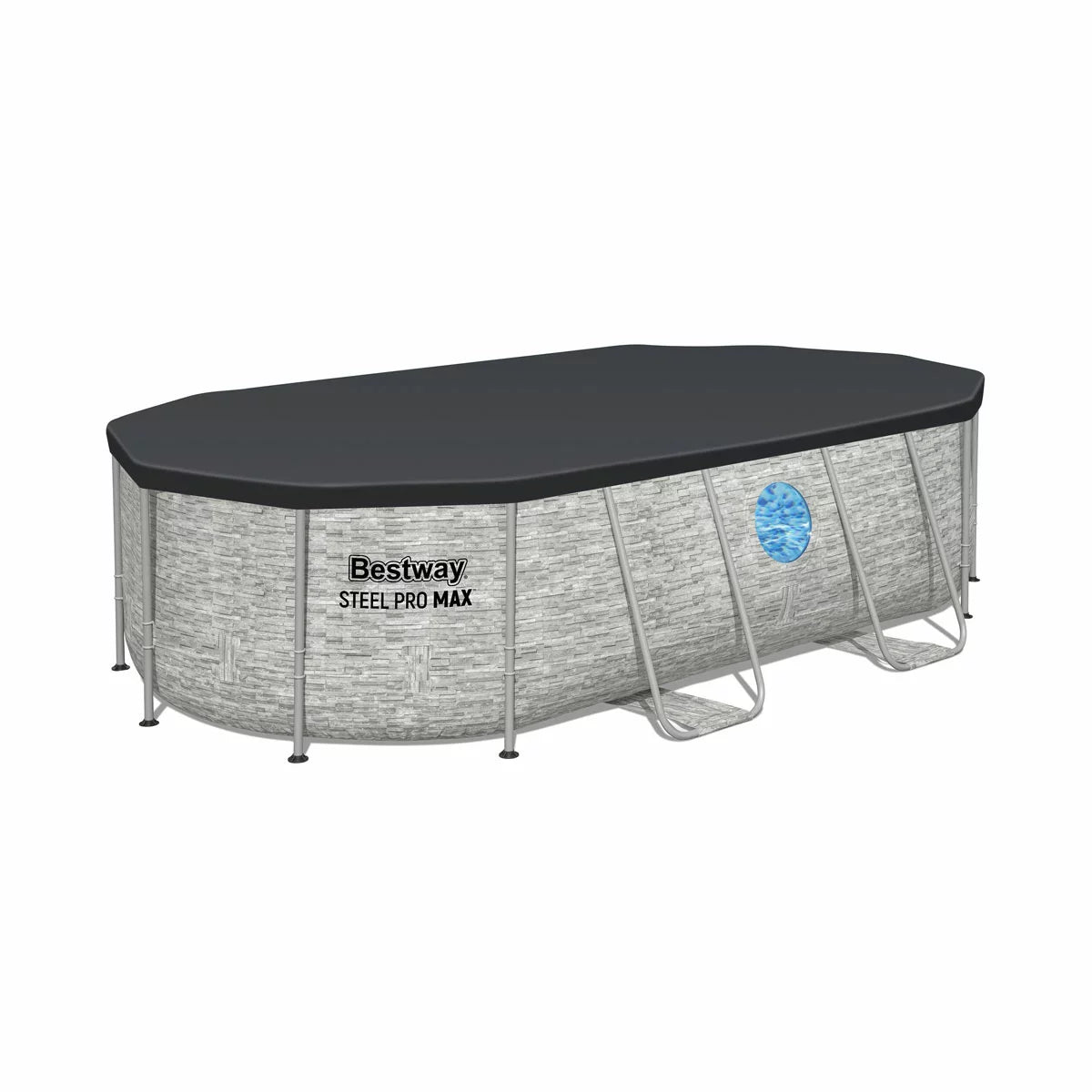 Bestway® 14ft (4.2m) Steel Pro MAX™ Splashview™ Oval Above Ground Pool Set