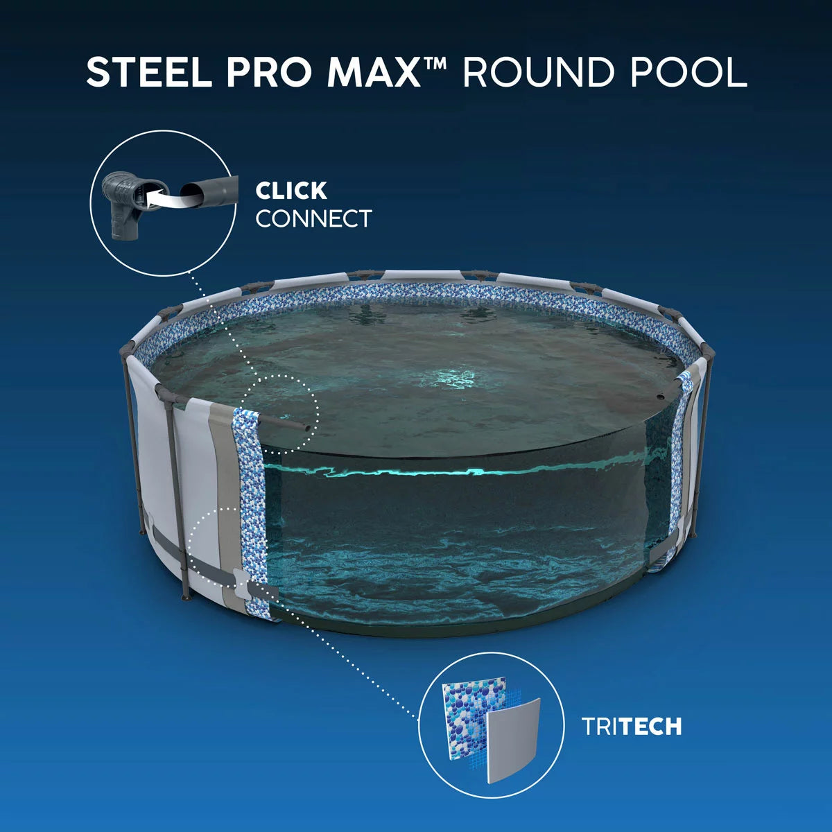 Bestway® 15ft (4.5m) Steel Pro MAX™ Above Ground Pool Set