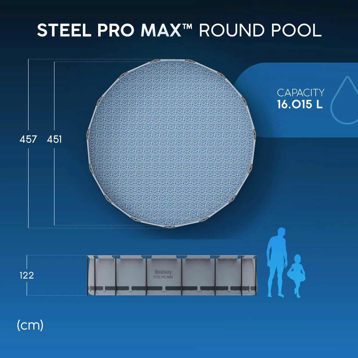 Bestway® 15ft (4.5m) Steel Pro MAX™ Above Ground Pool Set