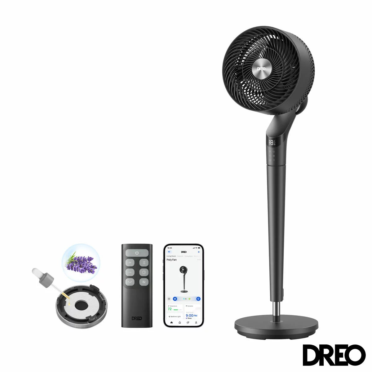 DREO TurboPoly™ 350S Smart Pedestal Fan with 3D Oscillation