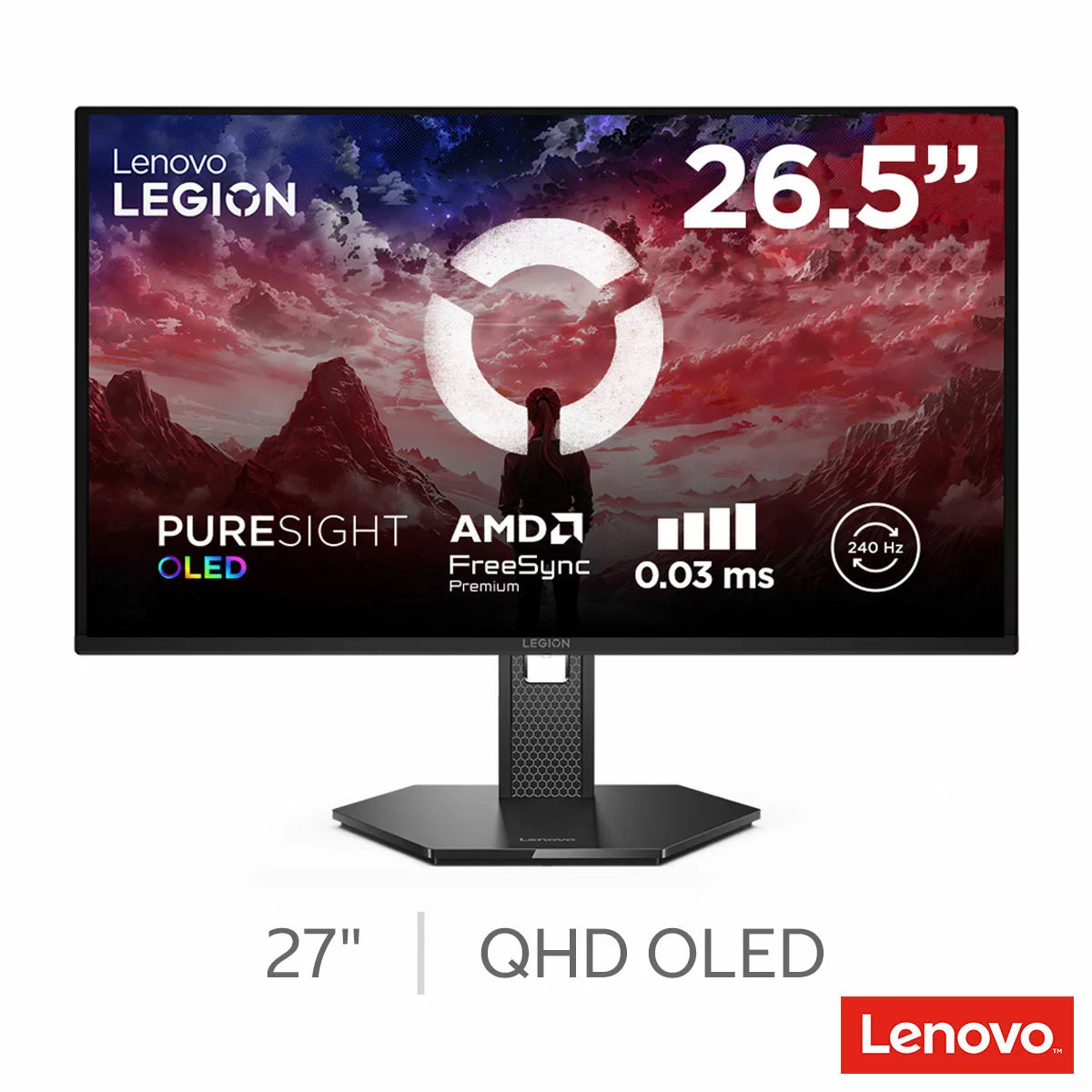 Lenovo Legion 27 Inch 240Hz QHD OLED Gaming Monitor, 67E1GAC1UK