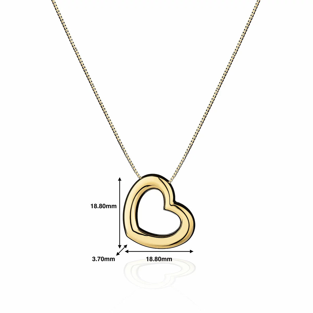 14ct Yellow Gold Open Heart Pendant