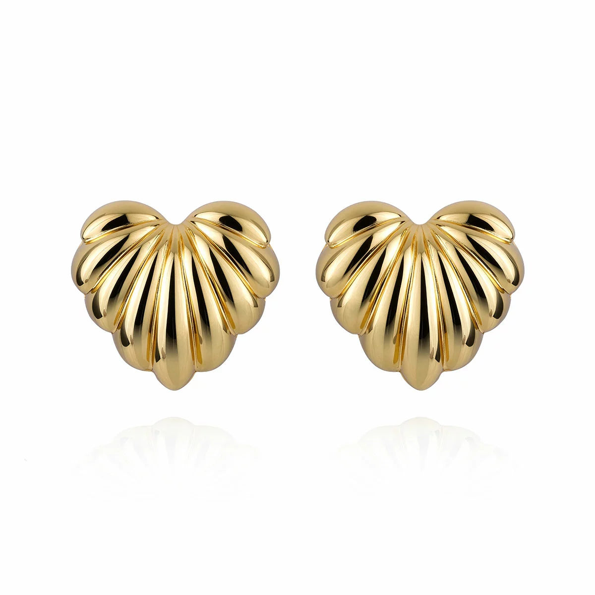 14ct Yellow Gold Heart Earrings