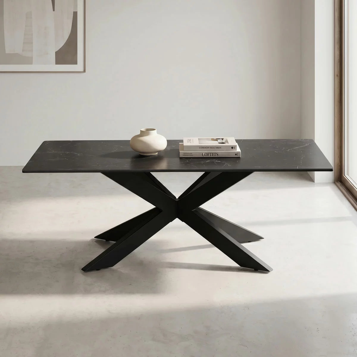 Indus Valley Arden Black Ceramic Coffee Table
