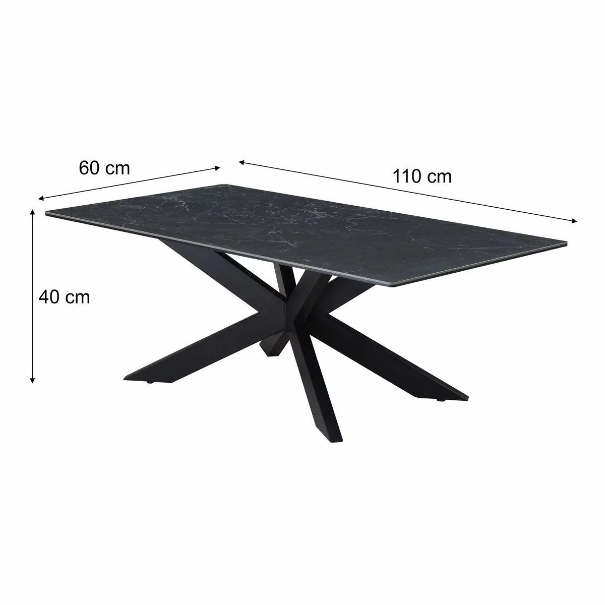 Indus Valley Arden Black Ceramic Coffee Table