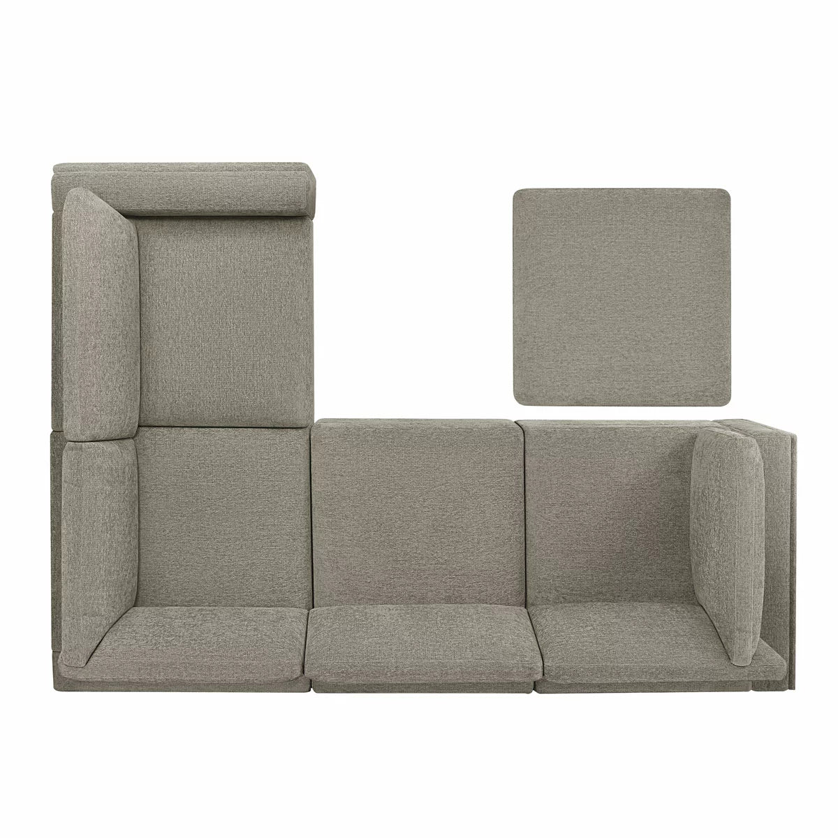 Thomasville Taylor Taupe Fabric Sofa with Storage Ottoman, view 5