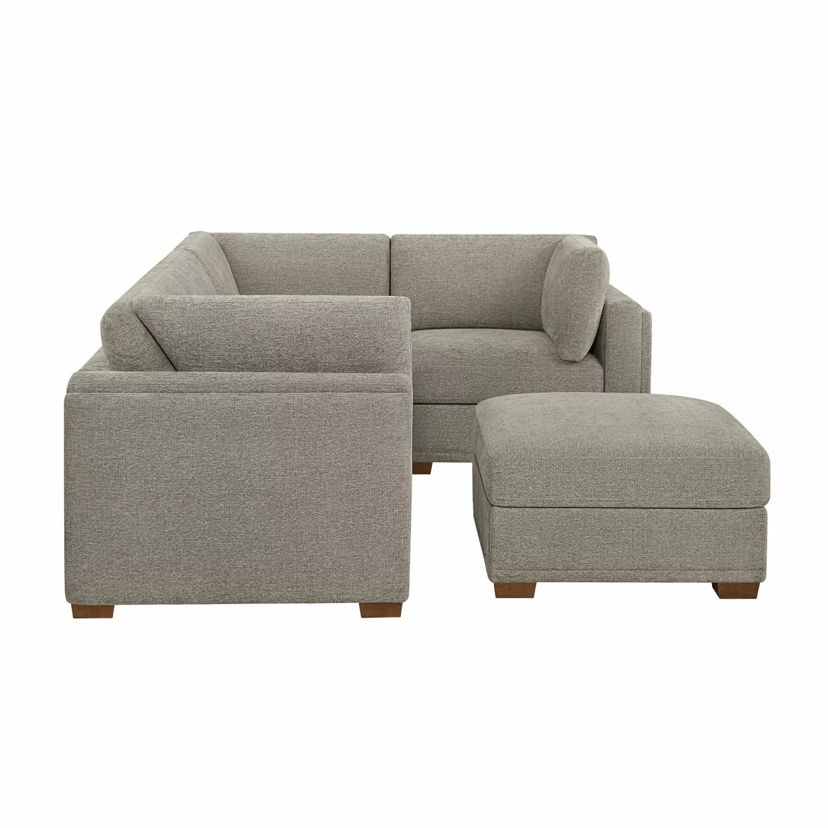 Thomasville Taylor Taupe Fabric Sofa with Storage Ottoman, view 3