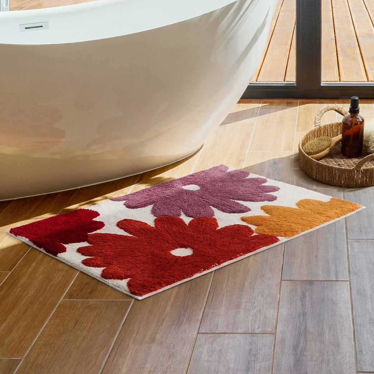 Home Inspiration Flower Bath Mat, 55 x 91 cm, view 2