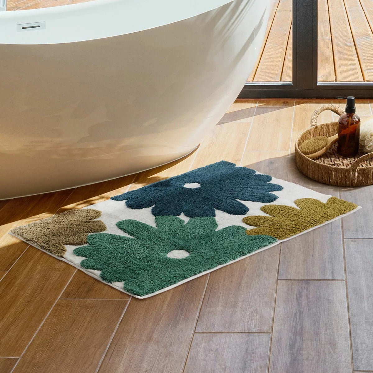 Home Inspiration Flower Bath Mat, 55 x 91 cm, view 9