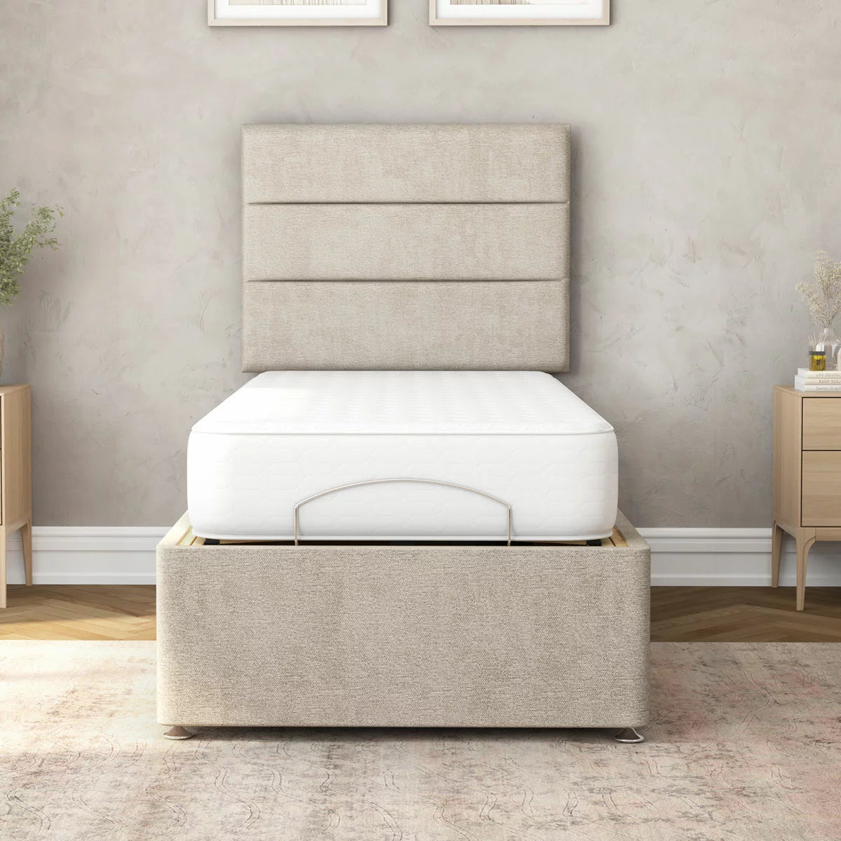Highgrove Fenton Taupe Fabric Electric Adjustable Bed Base With Medium Memory