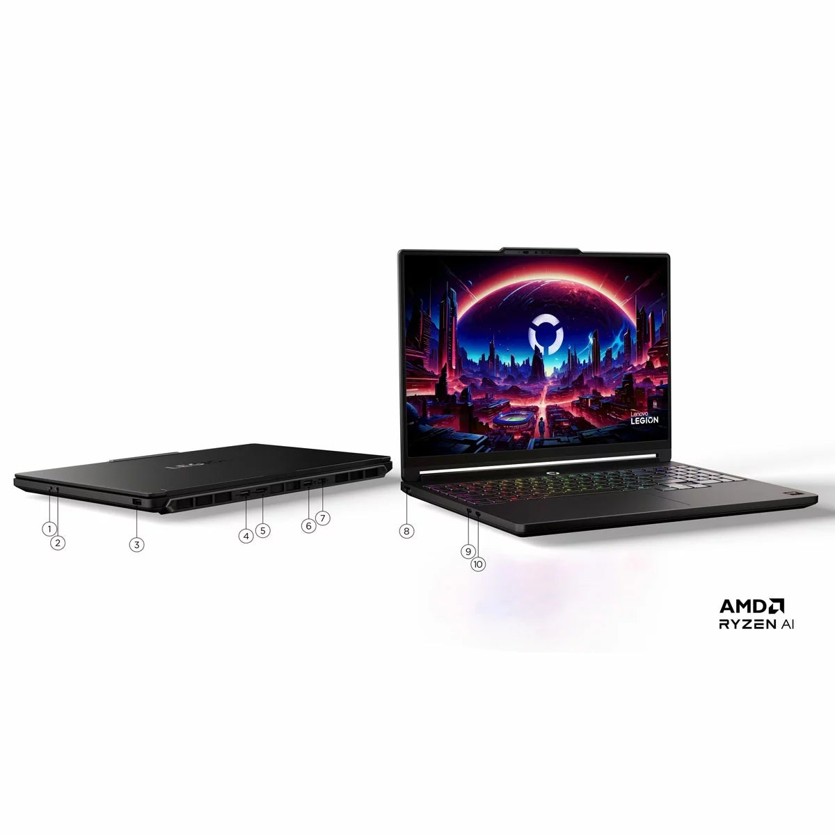 Lenovo Legion 5, Copilot+ PC, AMD Ryzen AI 9, 16GB RAM, 1TB SSD, NVIDIA GeForce RTX 5070, 15.3 inch OLED Gaming Laptop, 83Q6004KUK, view 7