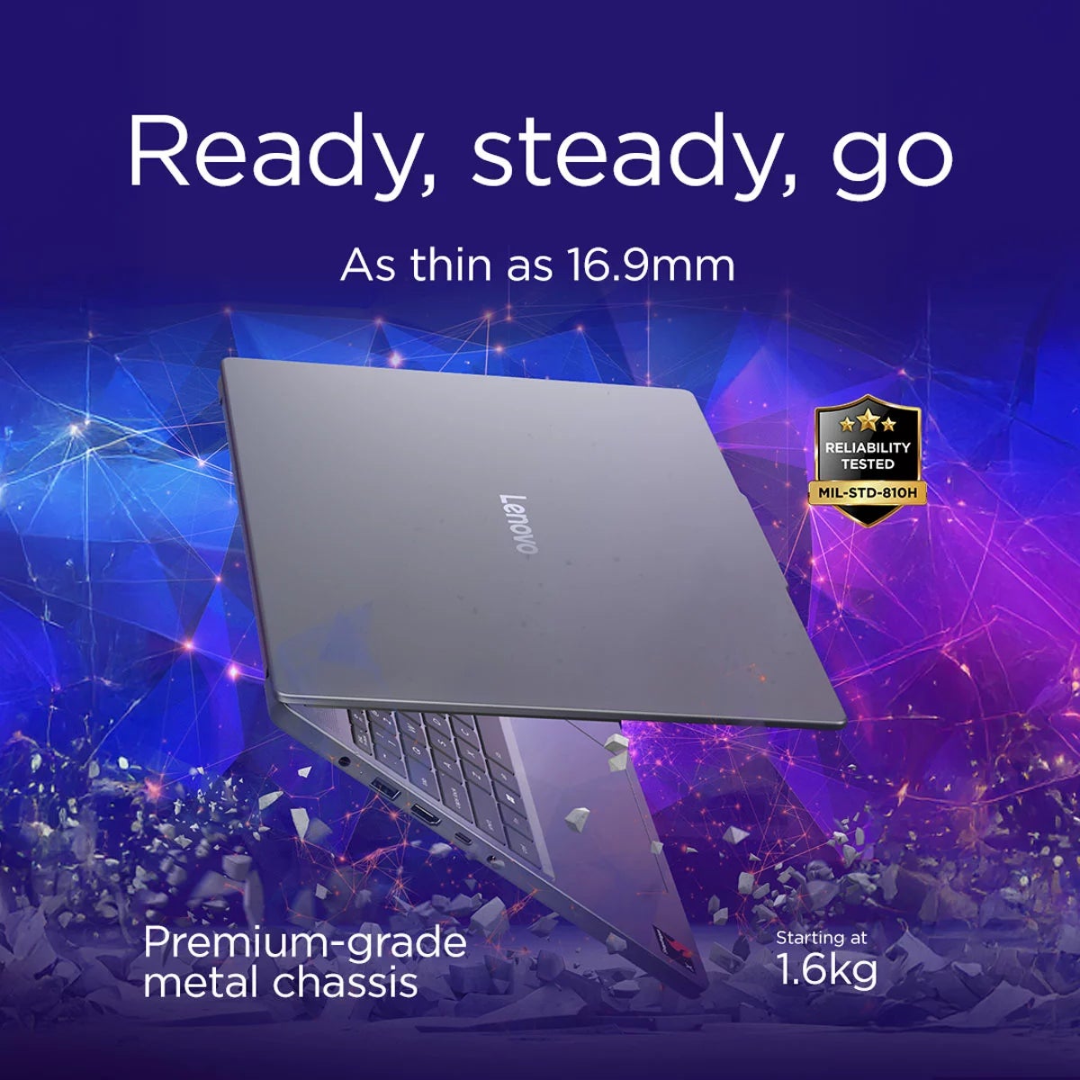 Lenovo IdeaPad Slim 3, Copilot+ PC, Snapdragon X1, 16GB RAM, 256GB SSD, 15.3 inch Laptop, 83N3007AUK, view 7