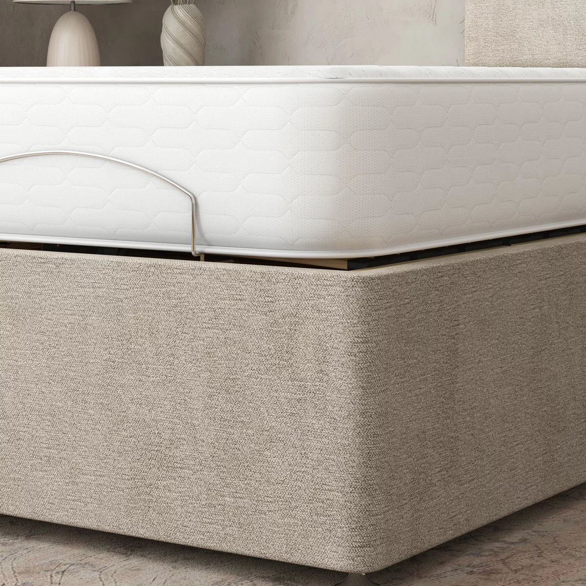 Highgrove Fenton Taupe Fabric Electric Adjustable Bed Base With Medium Memory