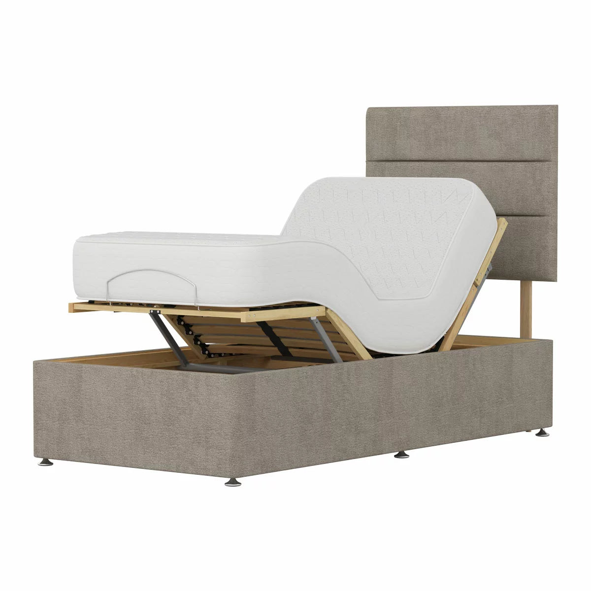 Highgrove Fenton Taupe Fabric Electric Adjustable Bed Base With Medium Memory