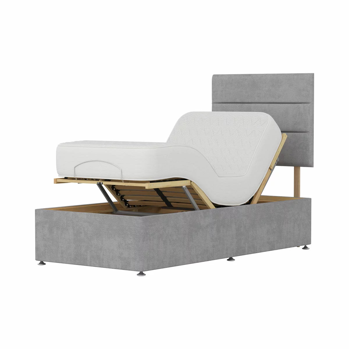 Highgrove Fenton Grey Fabric Electric Adjustable Bed Base With Medium Memory