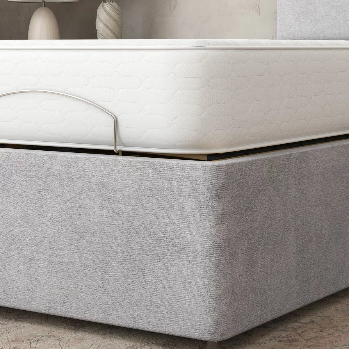 Highgrove Fenton Grey Fabric Electric Adjustable Bed Base With Medium Memory